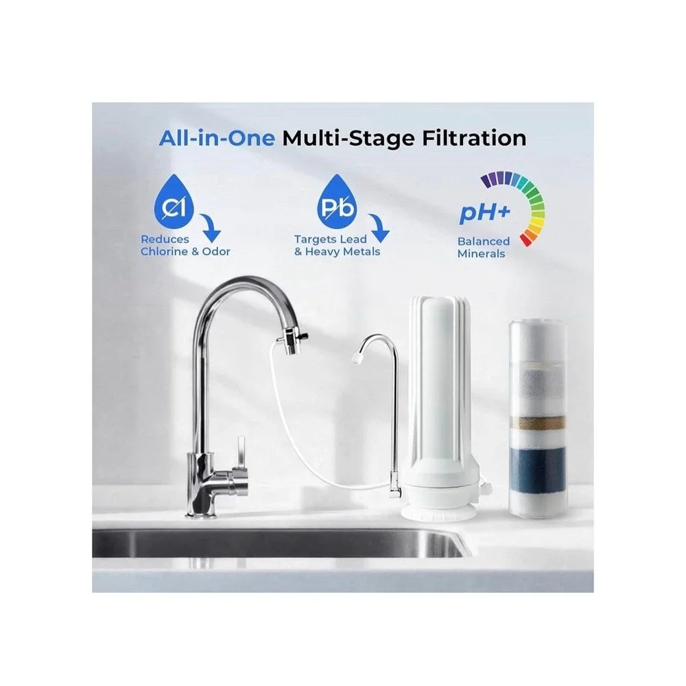 iSpring CT10-W Countertop Water Dispenser With Multi-Layer Faucet Water Filter